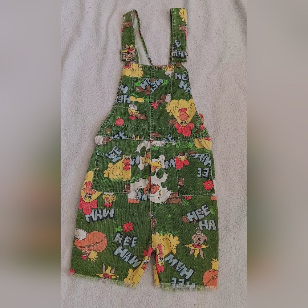 Kids Farm Printed Overalls